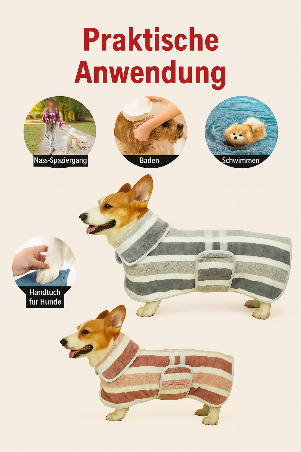 Saugstarker Hunde-Bademantel aus Mikrofaser – Flauschig, bequem & schnell trocknend!