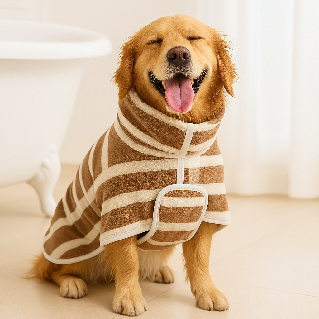 Saugstarker Hunde-Bademantel aus Mikrofaser – Flauschig, bequem & schnell trocknend!