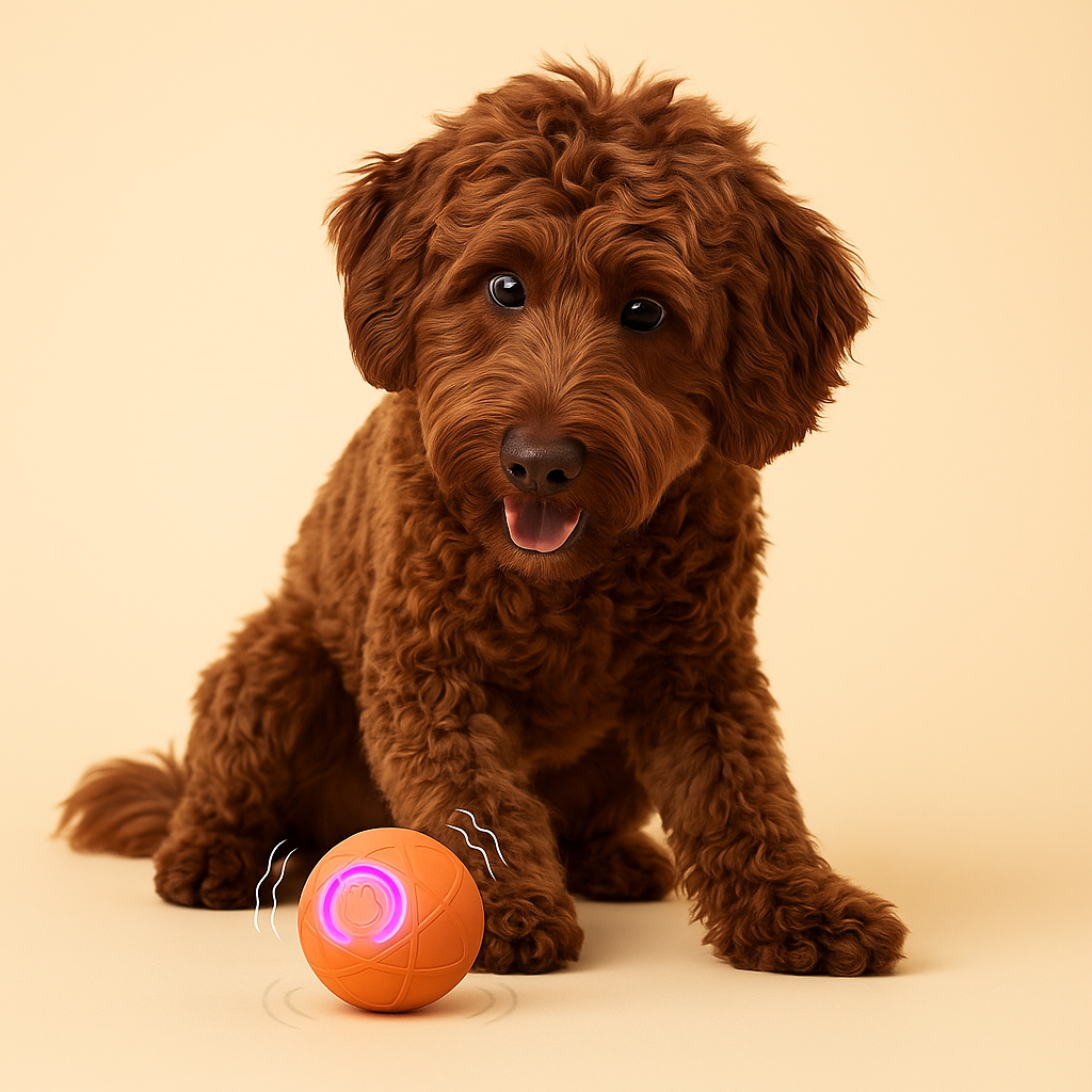 Interaktiver Vibrationsspielball für Hunde – Elektrisches Kauspielzeug mit Reizsensor &amp; Akku