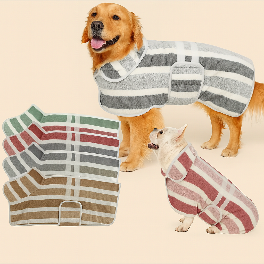 Saugstarker Hunde-Bademantel aus Mikrofaser – Flauschig, bequem & schnell trocknend!